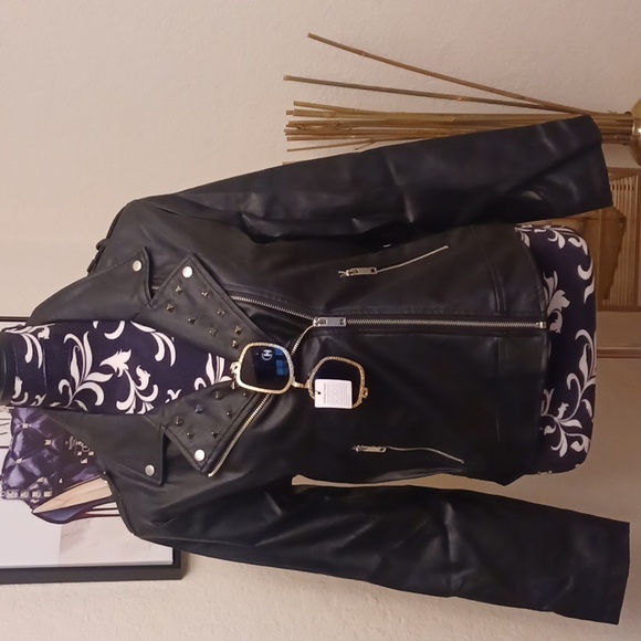 New Look Jackets & Blazers - Faux Leather Biker Jacket